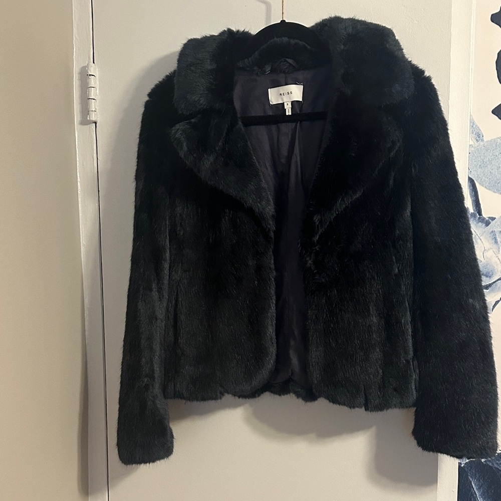 REISS Aila Faux-Fur Jacket (small)
